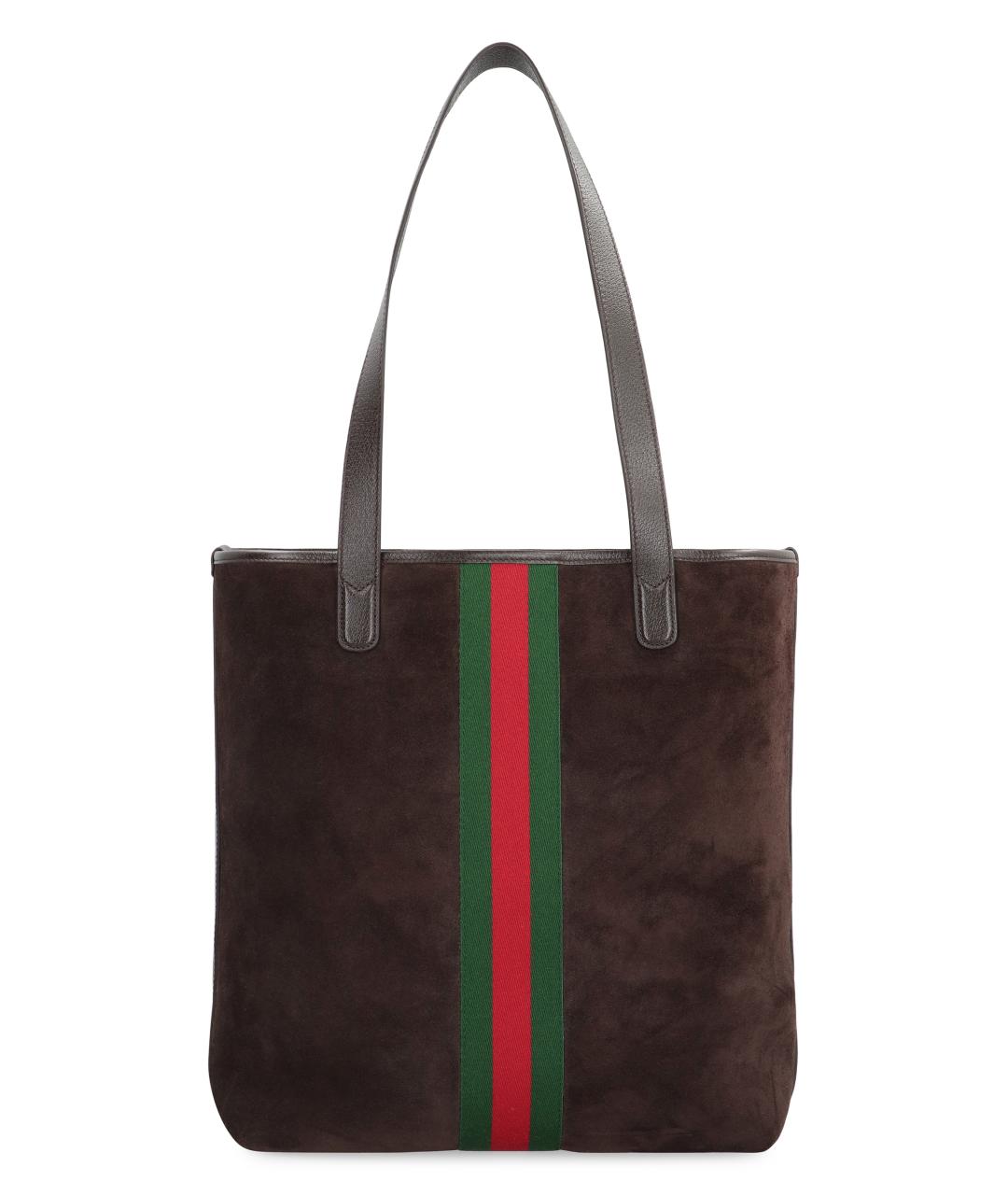 GUCCI Коричневая замшевая сумка тоут, фото 3