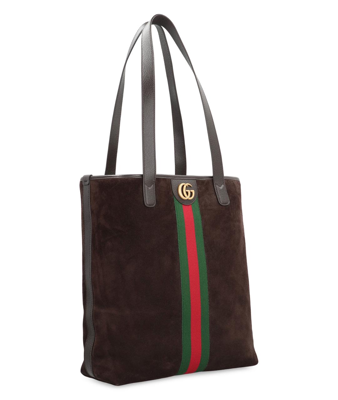 GUCCI Коричневая замшевая сумка тоут, фото 2