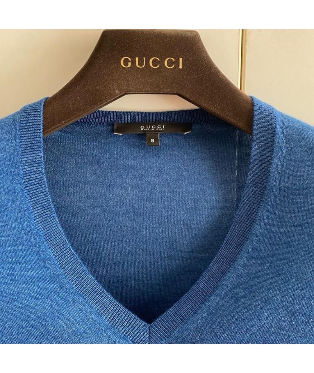 GUCCI Синий кашемировый джемпер / свитер, фото 4