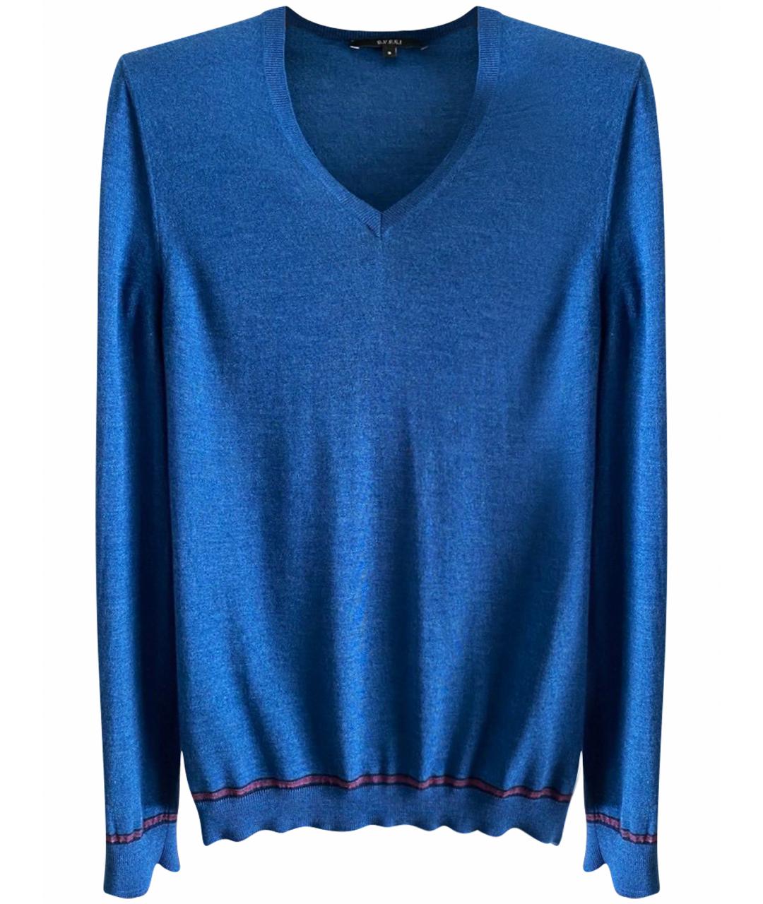 GUCCI Синий кашемировый джемпер / свитер, фото 1