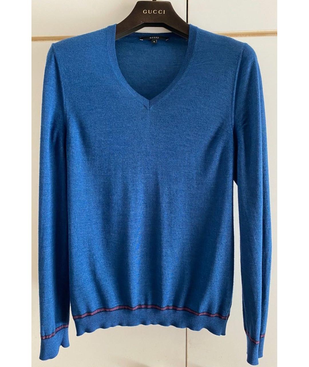 GUCCI Синий кашемировый джемпер / свитер, фото 8
