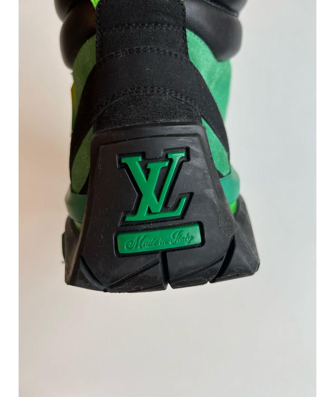 LOUIS VUITTON Зеленые замшевые высокие ботинки, фото 5