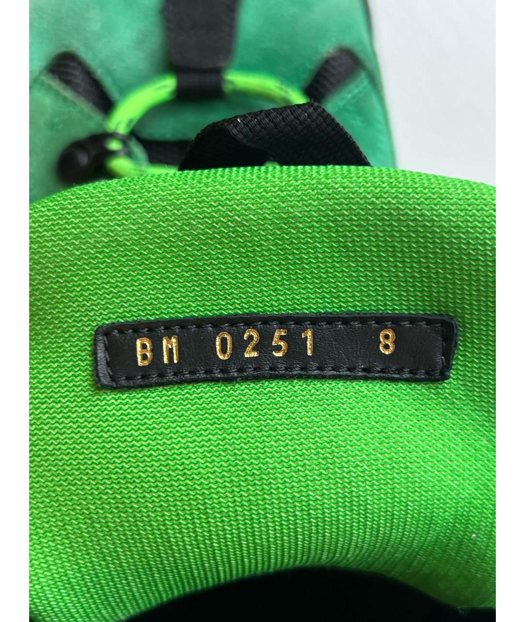 LOUIS VUITTON Зеленые замшевые высокие ботинки, фото 7