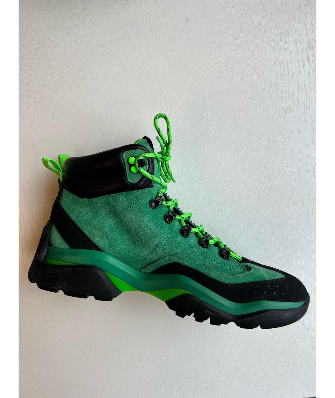 LOUIS VUITTON Зеленые замшевые высокие ботинки, фото 4