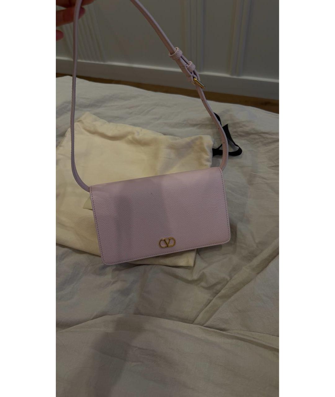 VALENTINO Розовая кожаная сумка с короткими ручками, фото 9