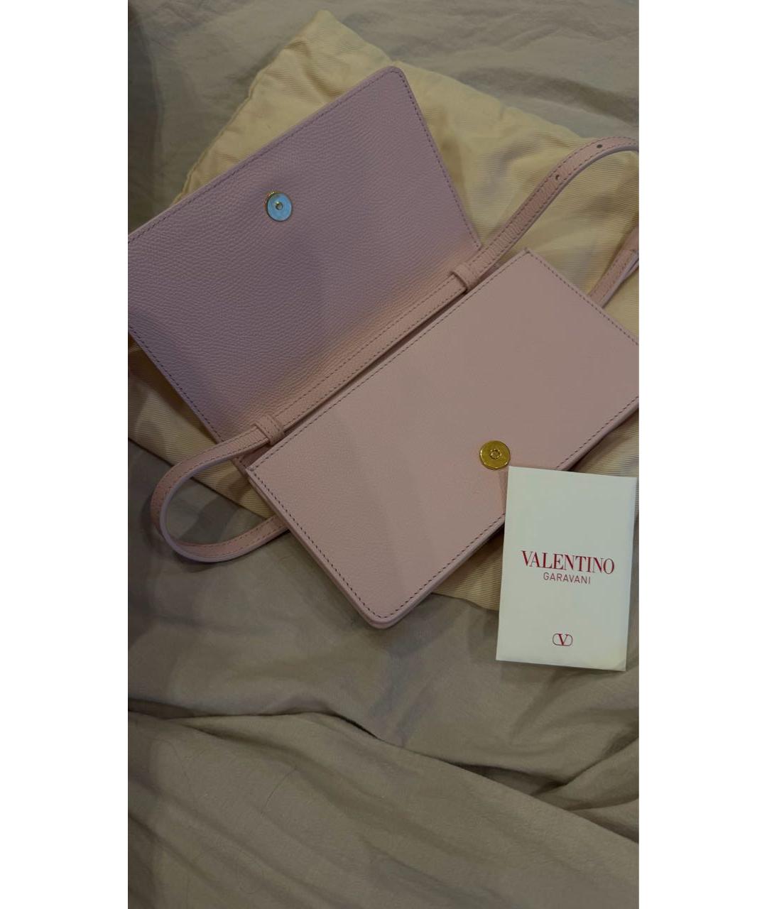 VALENTINO Розовая кожаная сумка с короткими ручками, фото 6