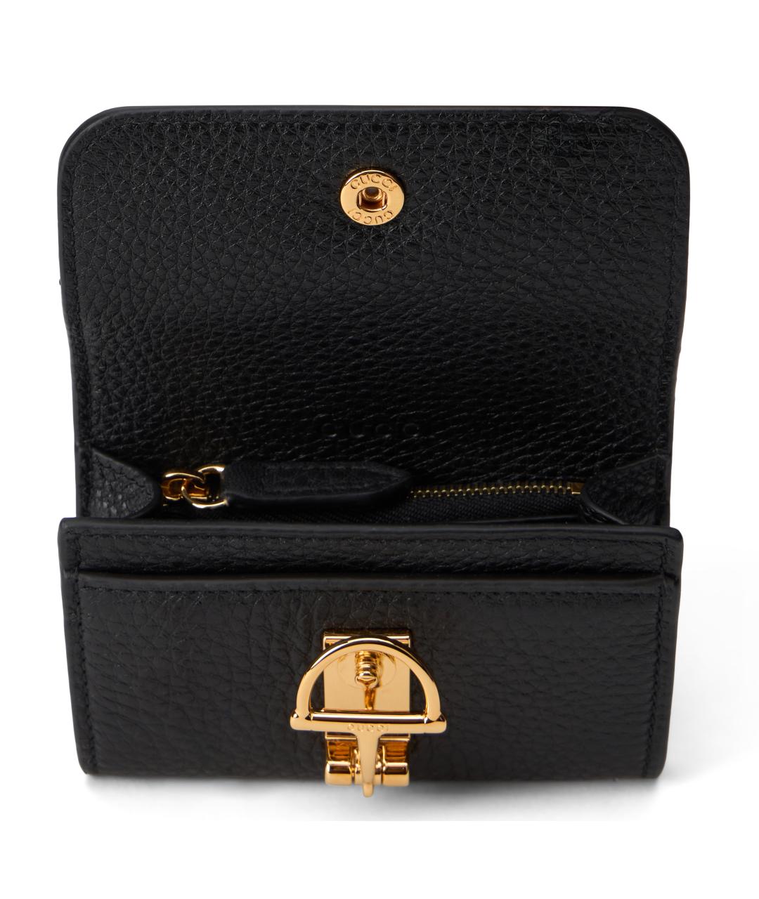 GUCCI Черный кожаный кошелек, фото 3
