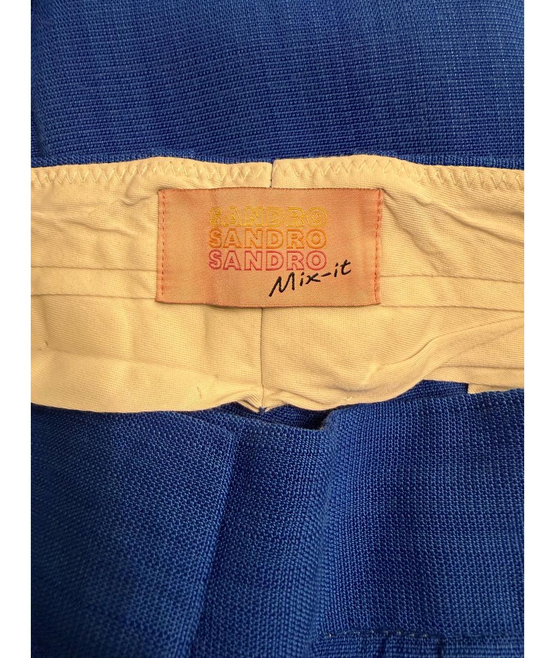 SANDRO Синие вискозные брюки широкие, фото 3