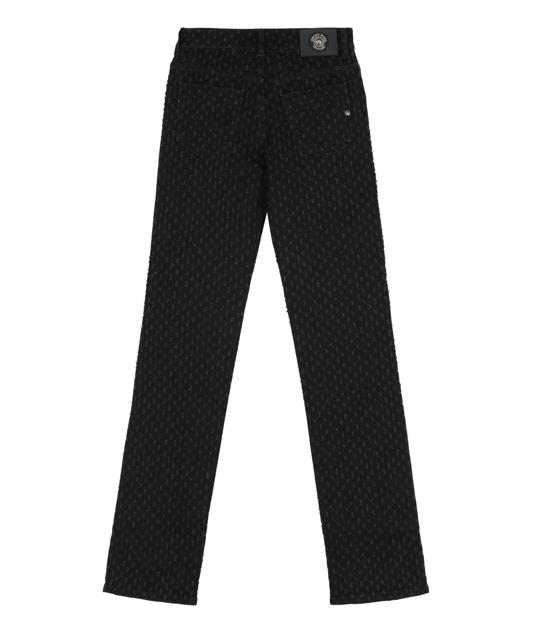 VERSACE JEANS COUTURE Черные хлопковые прямые джинсы, фото 2