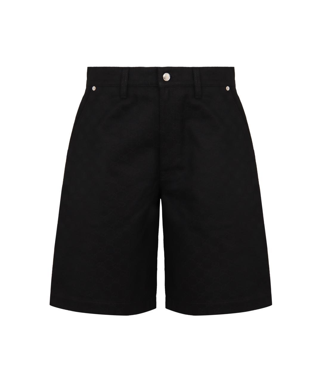 GUCCI Черные хлопковые шорты, фото 3