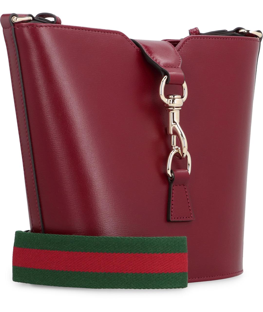 GUCCI Бордовая кожаная сумка через плечо, фото 3