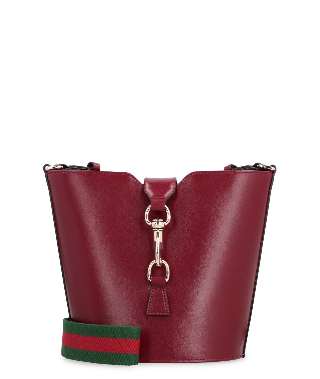 GUCCI Бордовая кожаная сумка через плечо, фото 1