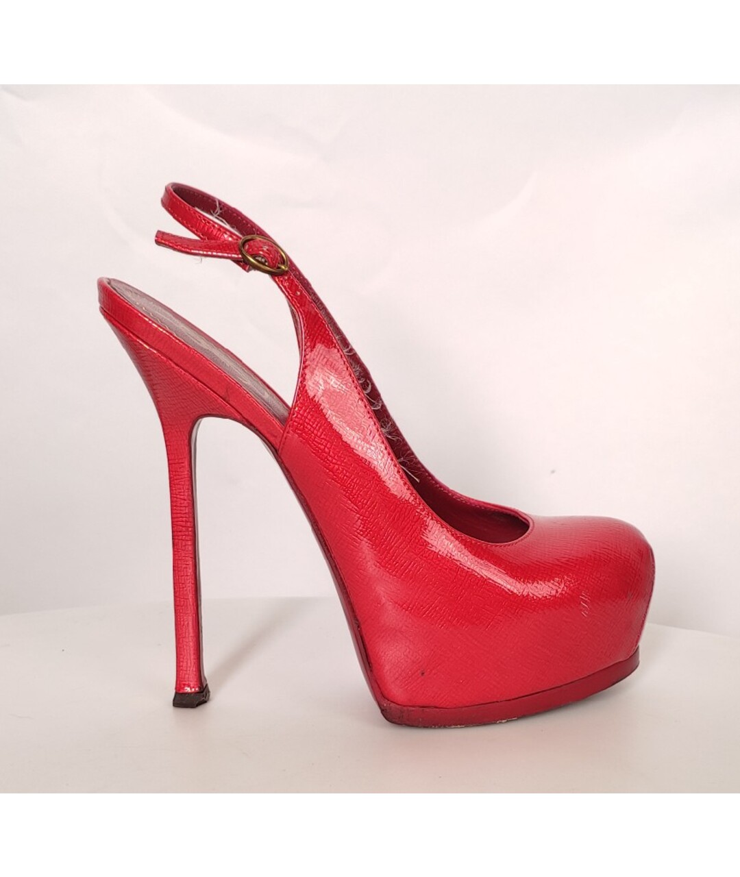 SAINT LAURENT Красные туфли из лакированной кожи, фото 10