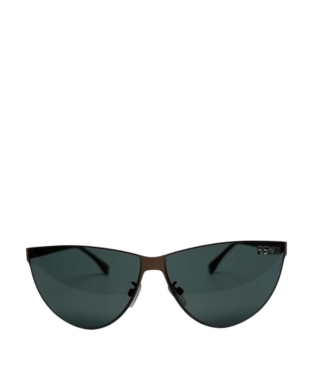 FENDI Зеленые металлические солнцезащитные очки, фото 1