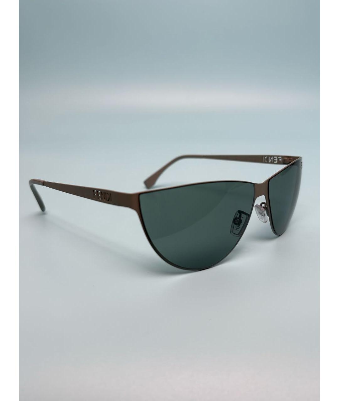 FENDI Зеленые металлические солнцезащитные очки, фото 2