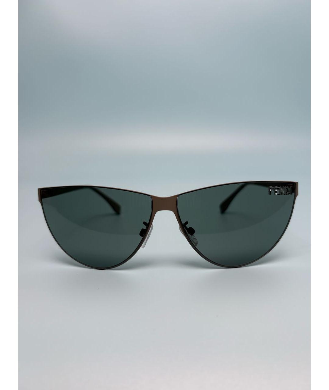 FENDI Зеленые металлические солнцезащитные очки, фото 5