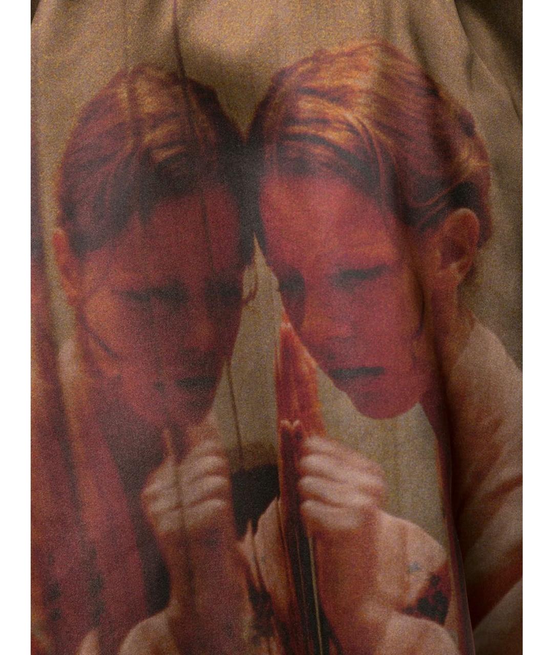 UNDERCOVER Коричневое шелковое повседневное платье, фото 2