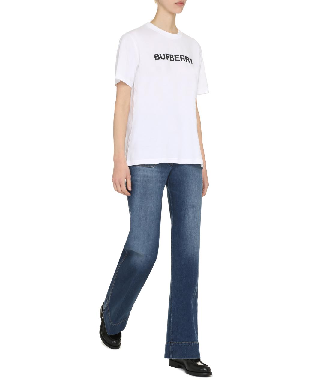 BURBERRY Белая хлопковая футболка, фото 3