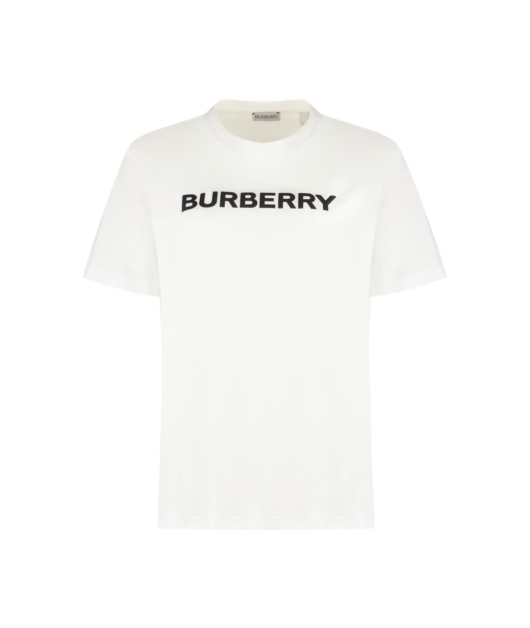 BURBERRY Белая хлопковая футболка, фото 1