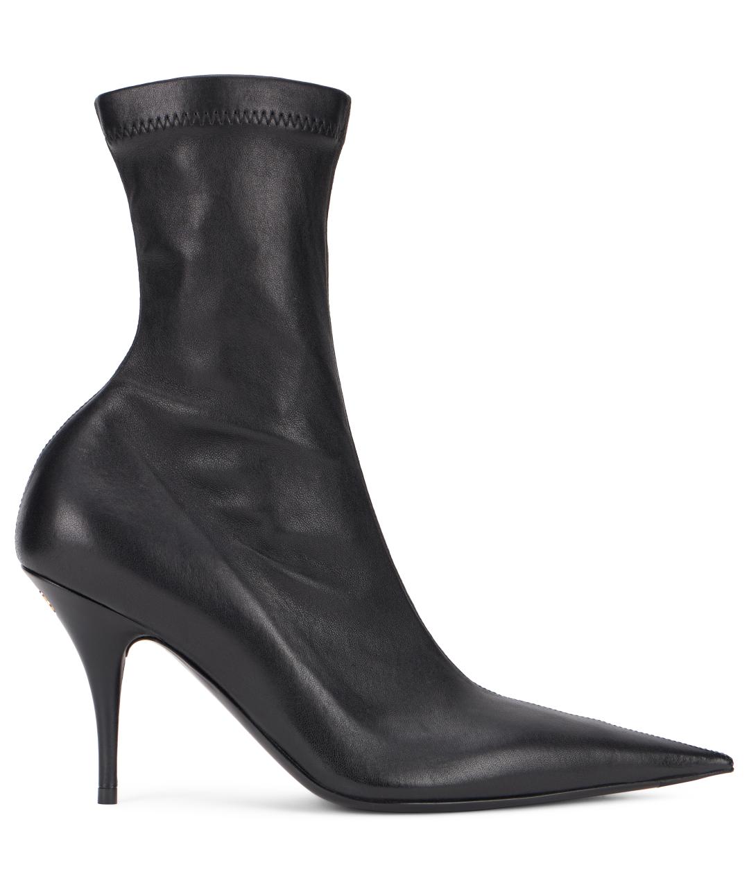 BALENCIAGA Черные кожаные ботильоны, фото 2