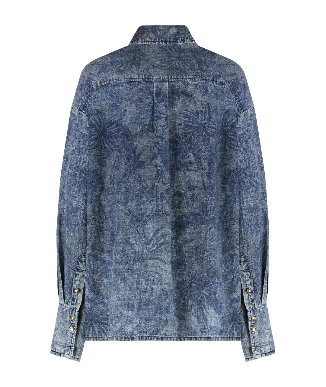 JUST CAVALLI Синяя хлопковая рубашка, фото 2