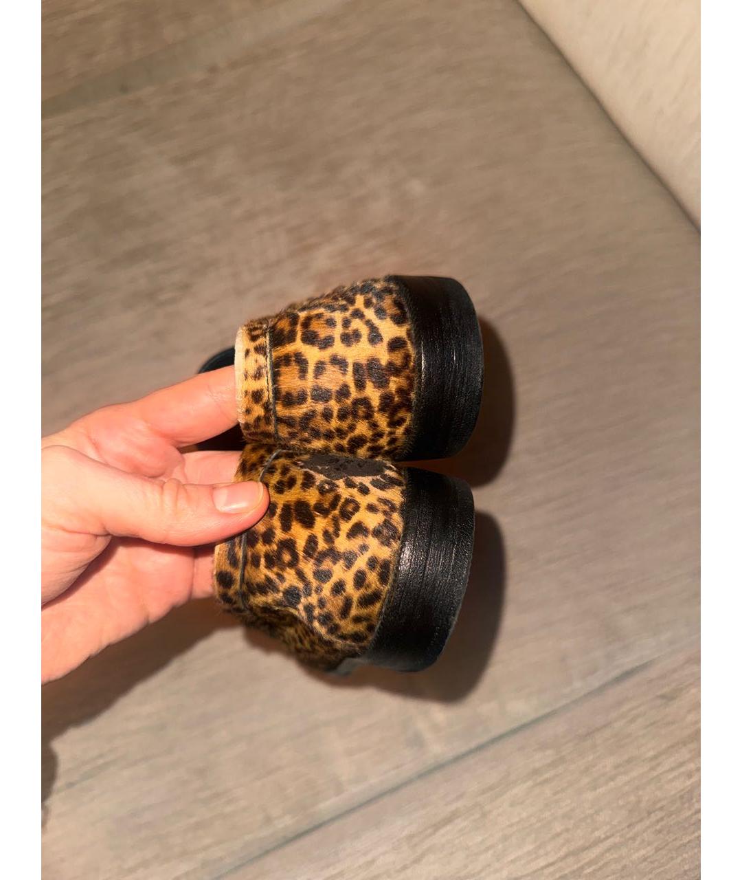 SAINT LAURENT Коричневые кожаные лоферы, фото 6