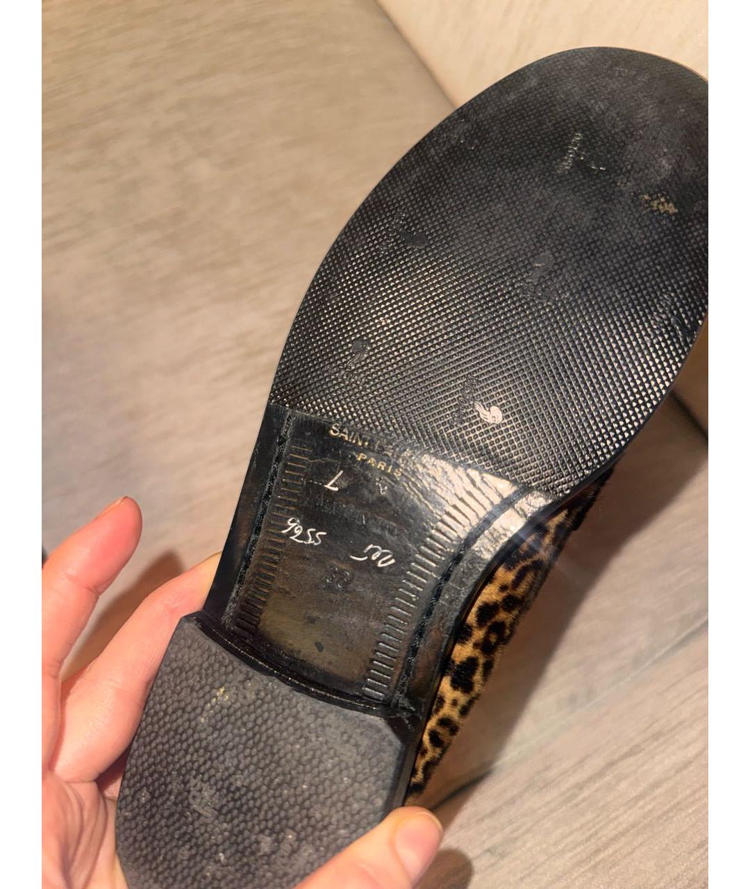 SAINT LAURENT Коричневые кожаные лоферы, фото 8