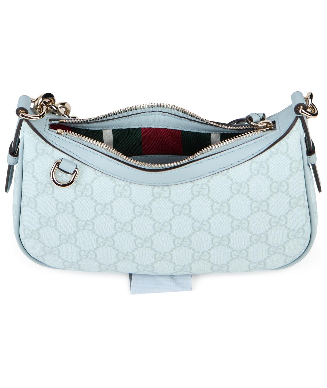 GUCCI Голубая синтетическая сумка с короткими ручками, фото 4