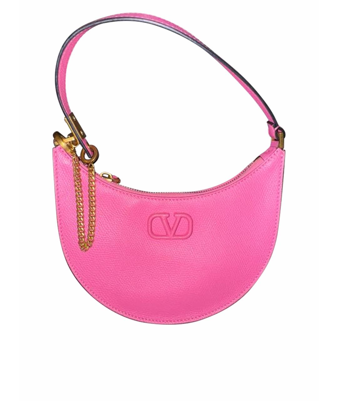 VALENTINO Розовая кожаная сумка с короткими ручками, фото 1