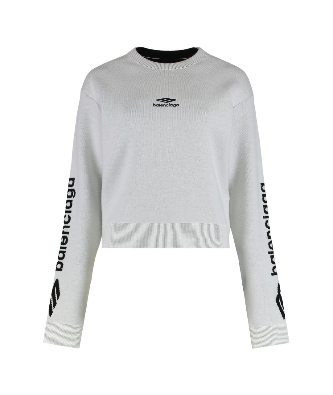 BALENCIAGA Белый шерстяной джемпер / свитер, фото 1