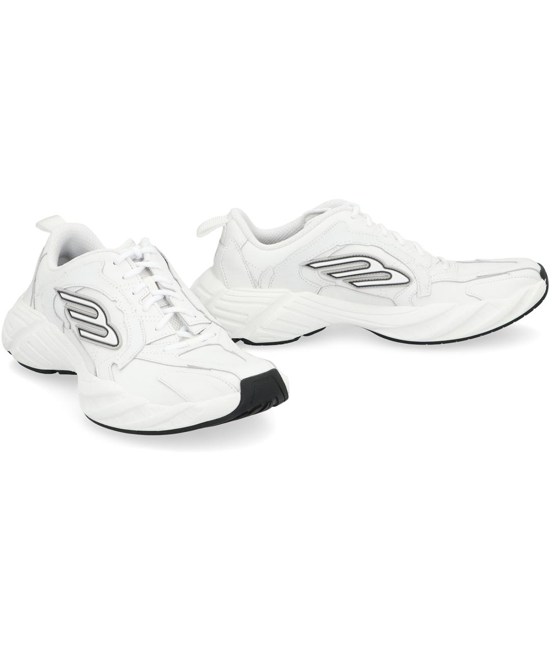 BALENCIAGA Белые кожаные низкие кроссовки / кеды, фото 3