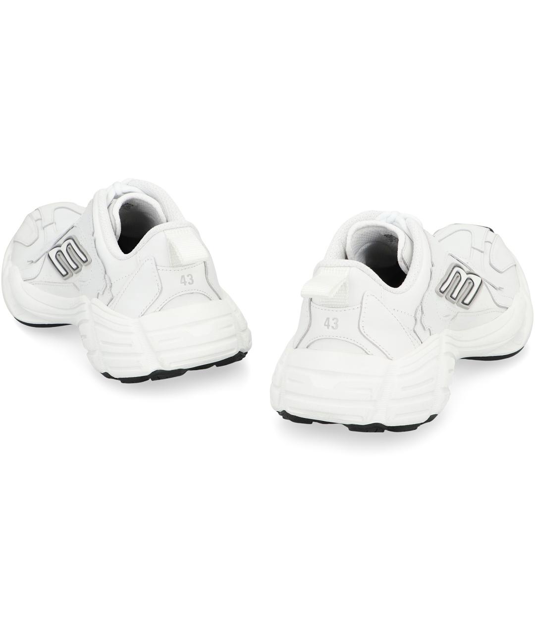 BALENCIAGA Белые кожаные низкие кроссовки / кеды, фото 4