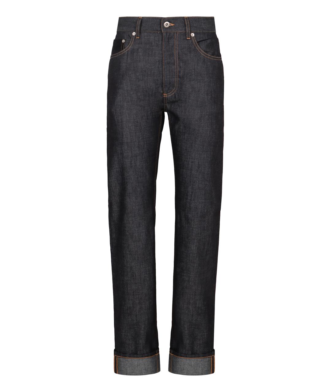 BOTTEGA VENETA Синие хлопковые прямые джинсы, фото 1