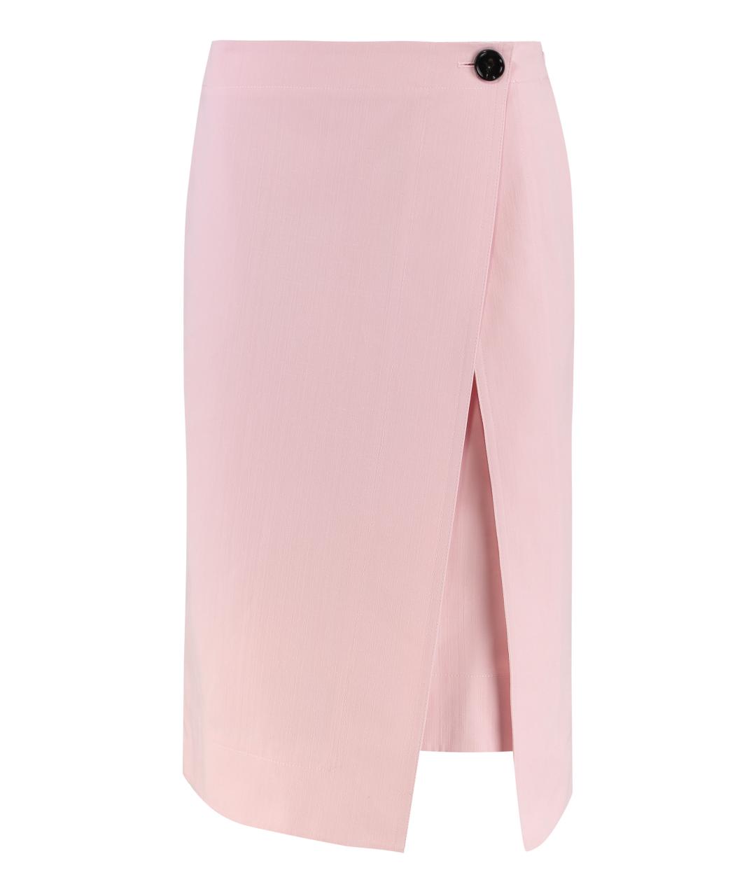 BOTTEGA VENETA Розовая хлопковая юбка миди, фото 1