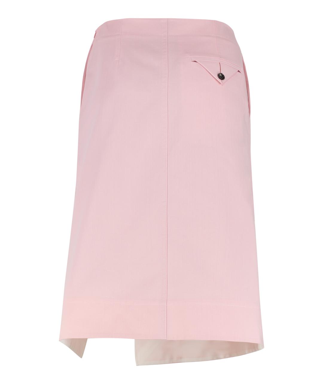 BOTTEGA VENETA Розовая хлопковая юбка миди, фото 2