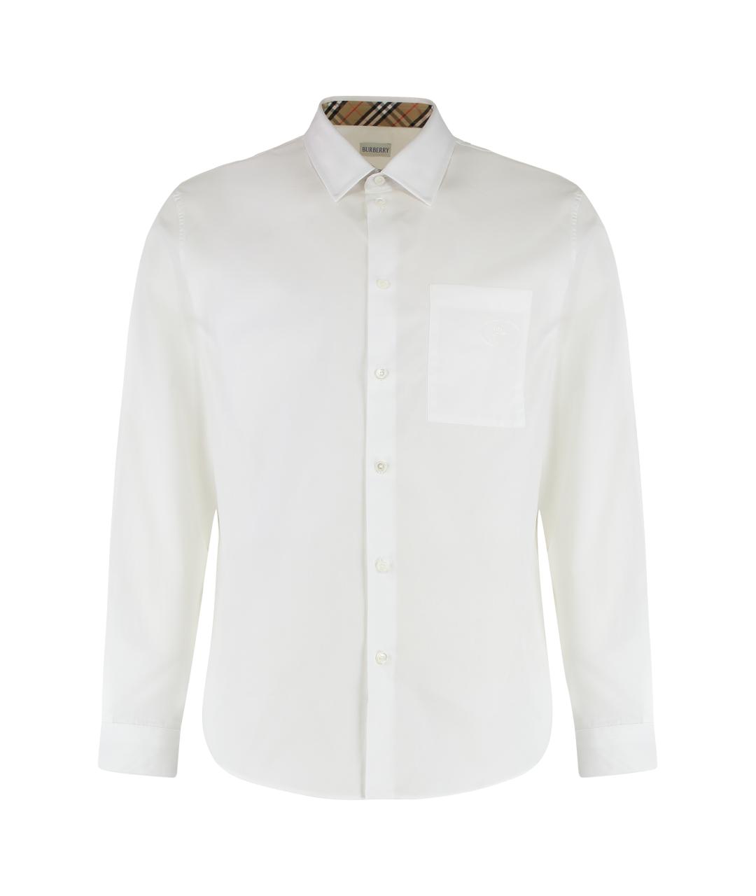 BURBERRY Белая хлопковая классическая рубашка, фото 1