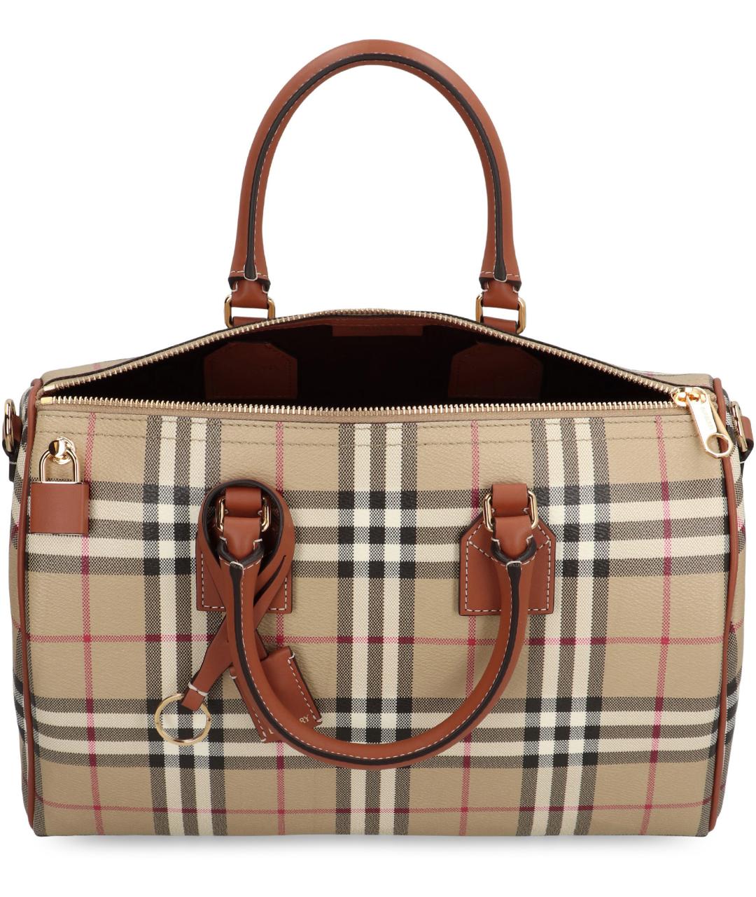 BURBERRY Бежевая хлопковая сумка с короткими ручками, фото 6