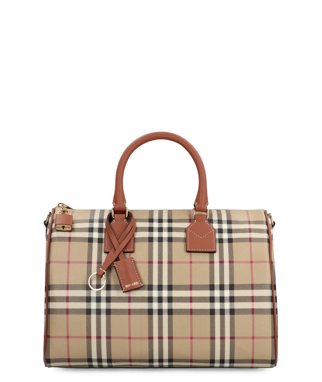 BURBERRY Бежевая хлопковая сумка с короткими ручками, фото 1