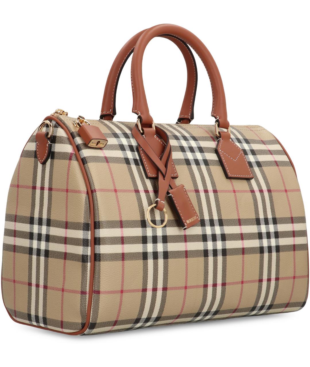 BURBERRY Бежевая хлопковая сумка с короткими ручками, фото 3