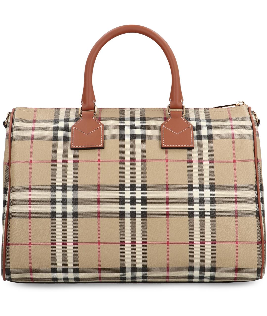 BURBERRY Бежевая хлопковая сумка с короткими ручками, фото 4