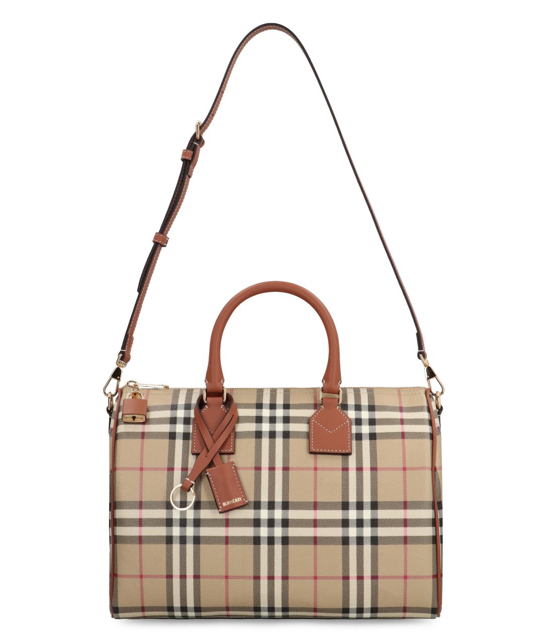 BURBERRY Бежевая хлопковая сумка с короткими ручками, фото 5