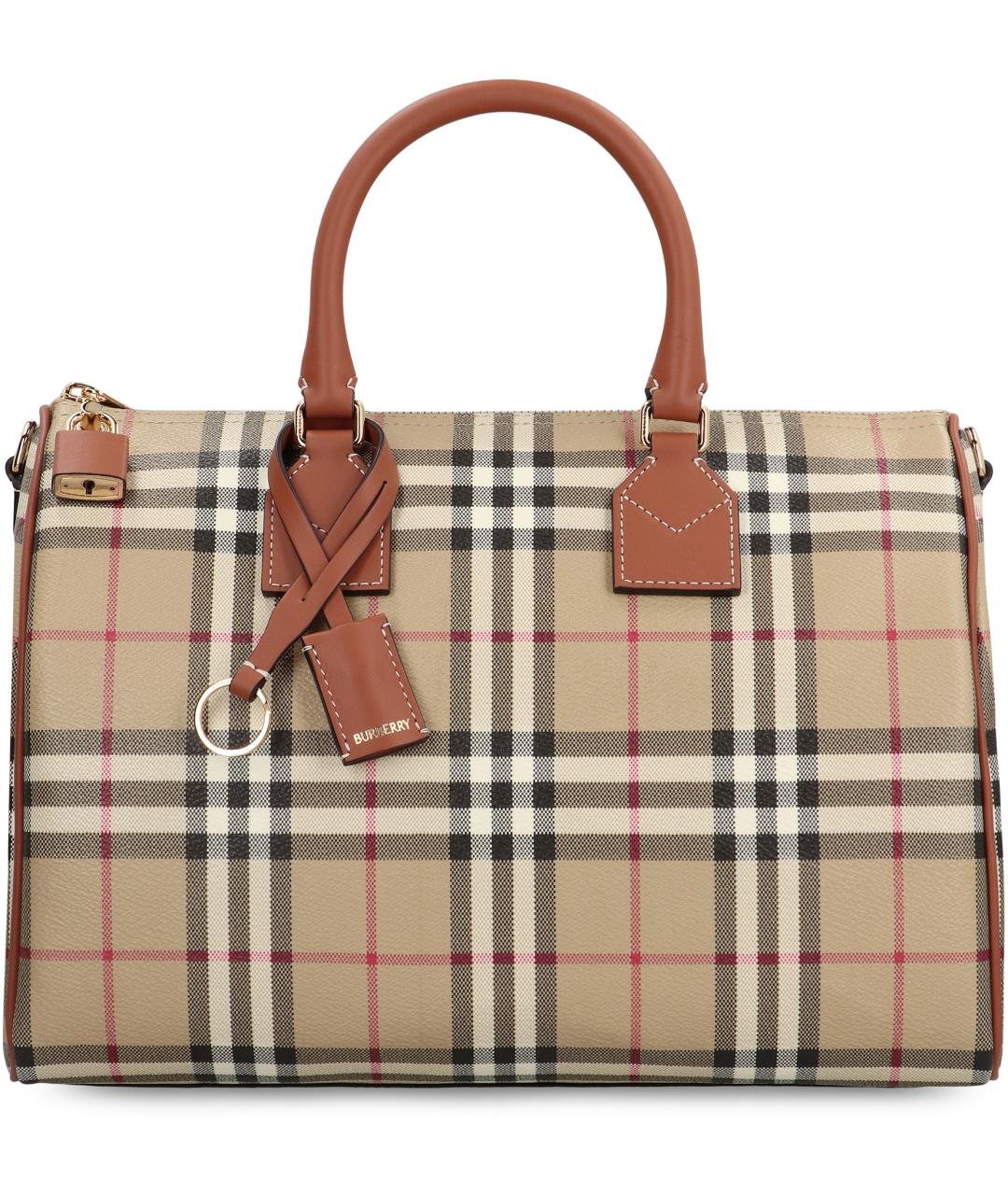 BURBERRY Бежевая хлопковая сумка с короткими ручками, фото 2