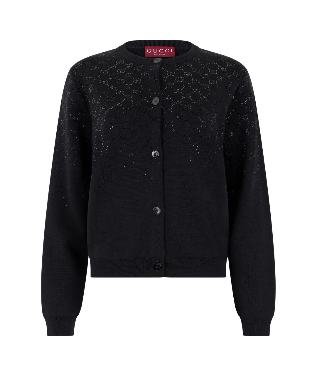 GUCCI Черный шерстяной кардиган, фото 1