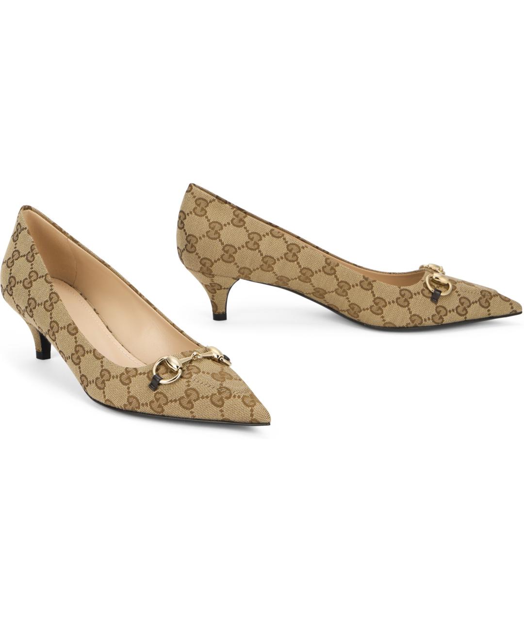 GUCCI Бежевые синтетические туфли, фото 2