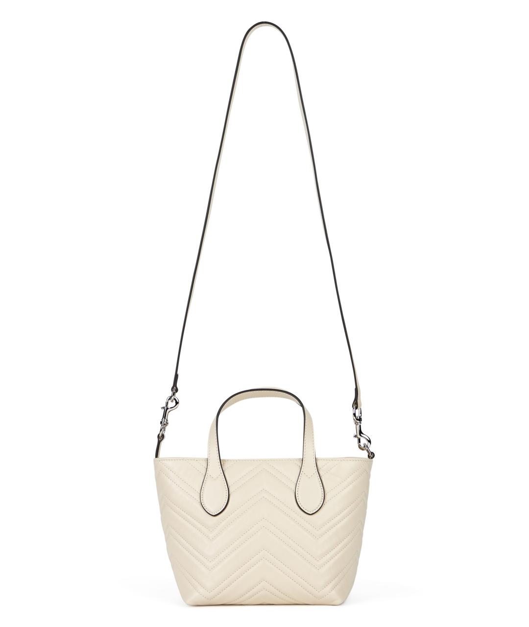 GUCCI Бежевая кожаная сумка с короткими ручками, фото 4