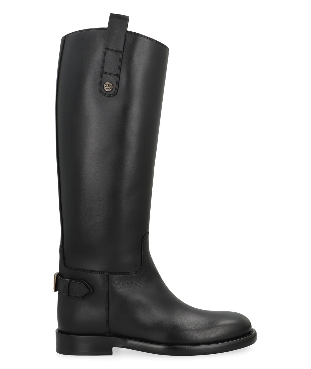 BURBERRY Черные кожаные сапоги, фото 1