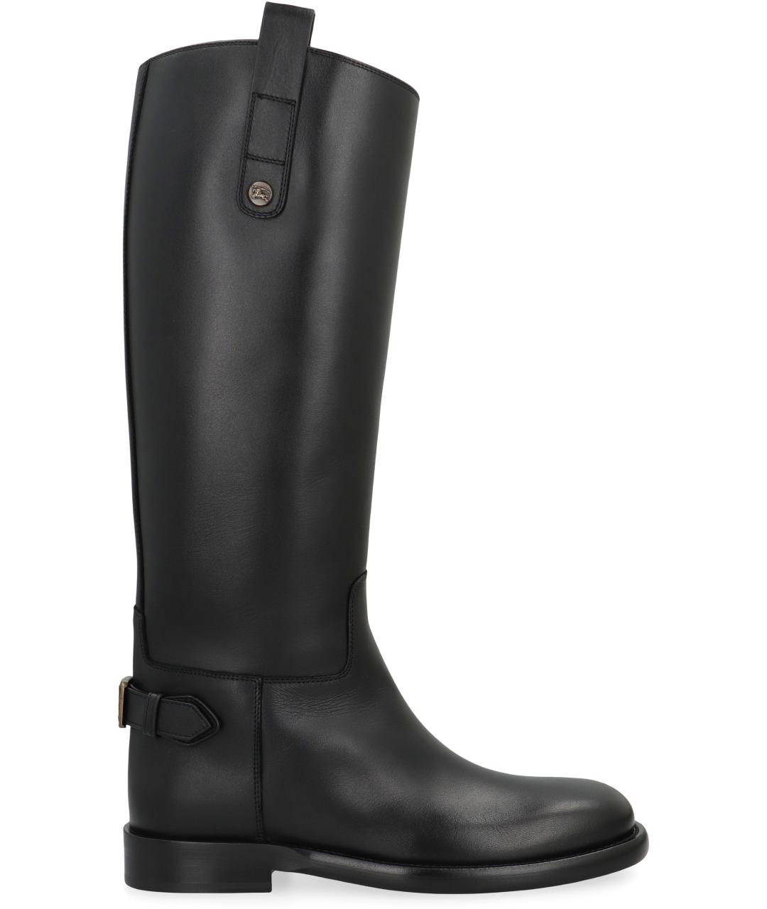 BURBERRY Черные кожаные сапоги, фото 2