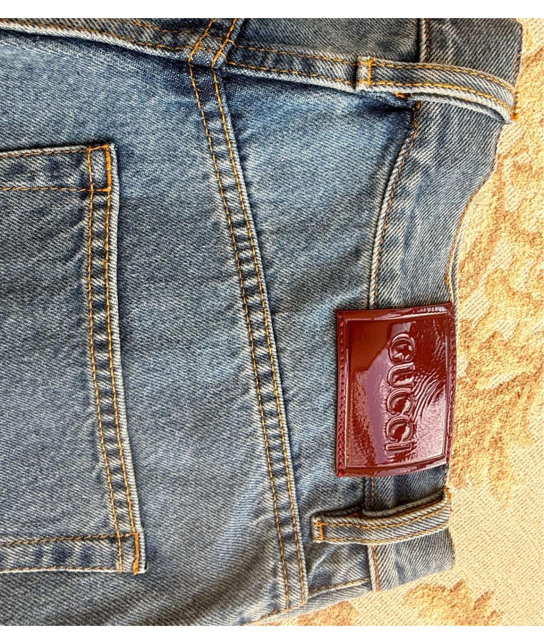 GUCCI Хлопковые джинсы клеш, фото 4