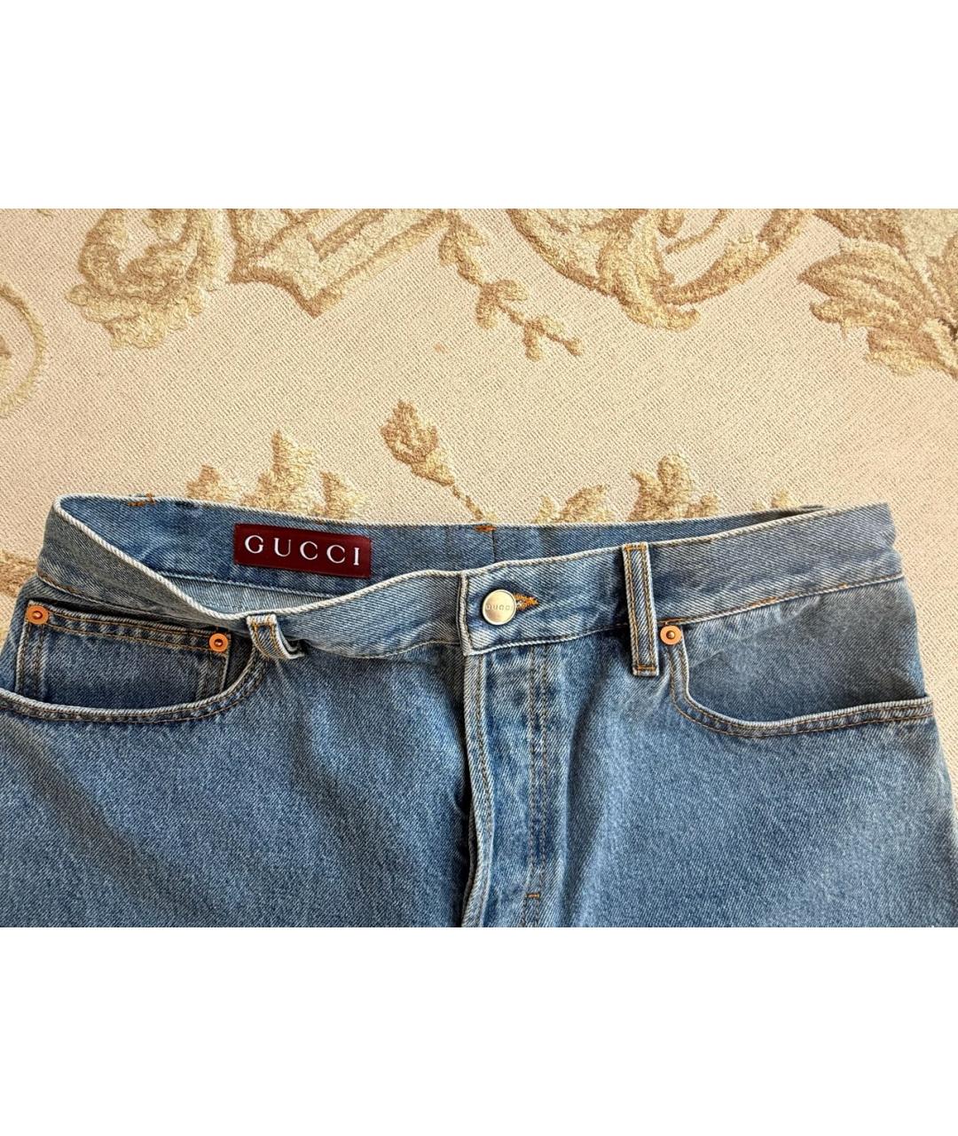 GUCCI Хлопковые джинсы клеш, фото 3