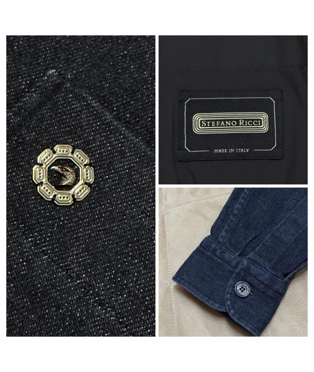 STEFANO RICCI Темно-синяя хлопковая куртка, фото 7